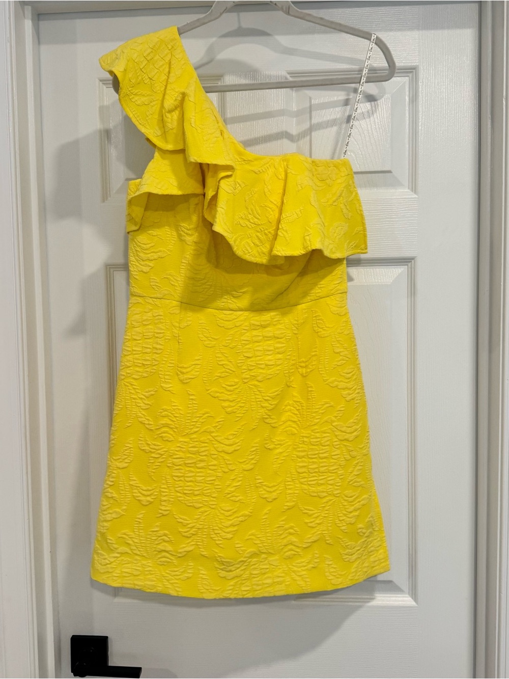 Lilly Pulitzer Bright Yellow One-Shoulder Ruffle Dress